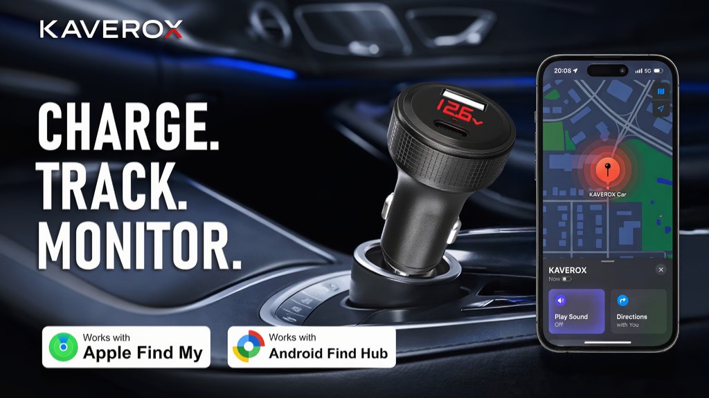 Kaverox: 1st 65W Car Charger with Dual-System Tracking
