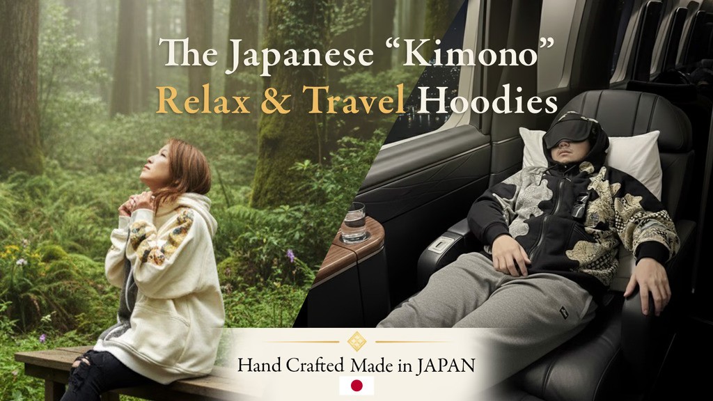MATOU Kimono Travel Hoodie: 100% Handmade in Japan