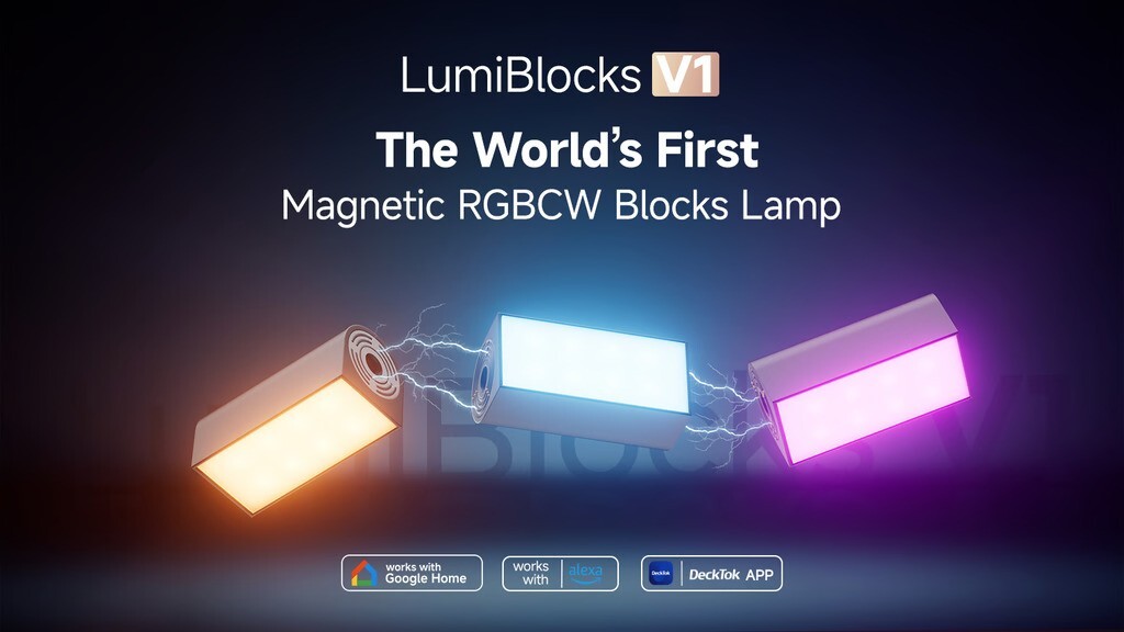 DeckTok LumiBlocks V1:  World’s 1st Magnetic RGBCW Blocks Lamp
