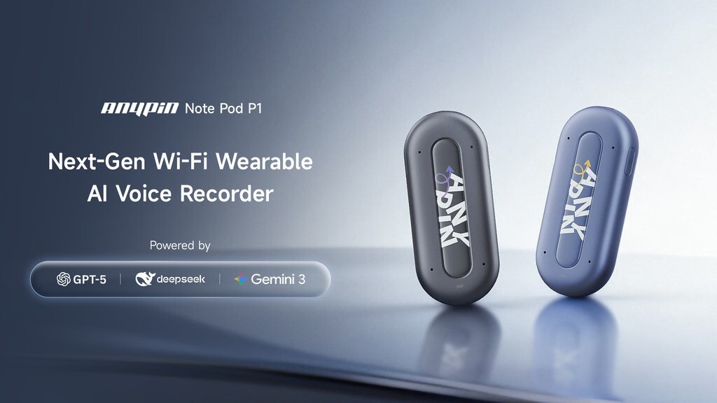 ANYPIN Note Pod P1: Your Wi-Fi Wearable AI Voice Recorder