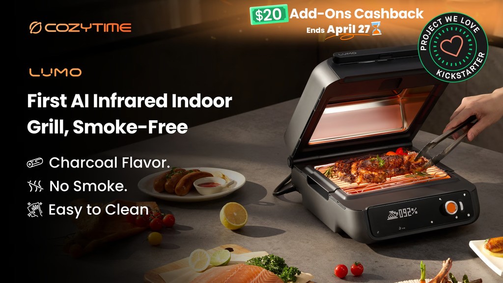 COZYTIME LUMO: First AI Infrared Indoor Grill, Smoke-Free